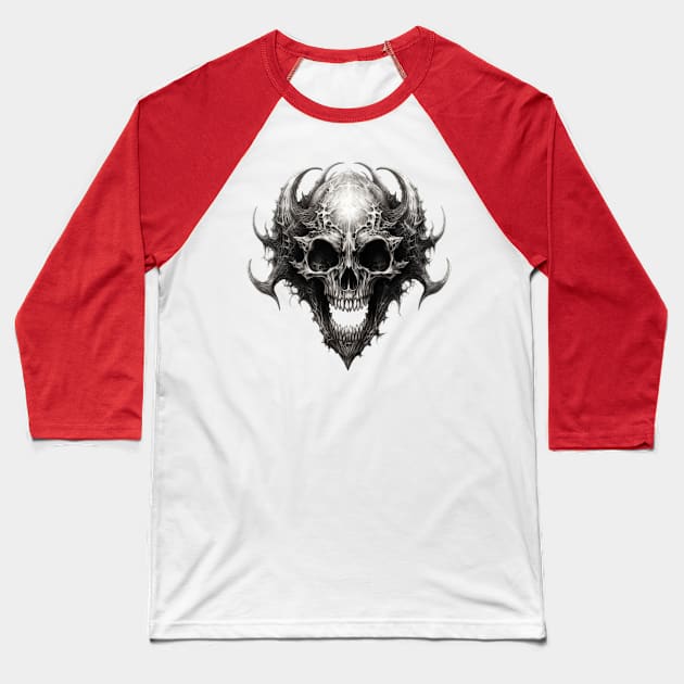 demogorgon skull Baseball T-Shirt by Aldrvnd